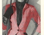 1940s Single Button Cardigan Sweater - Knit Pattern PDF 2204