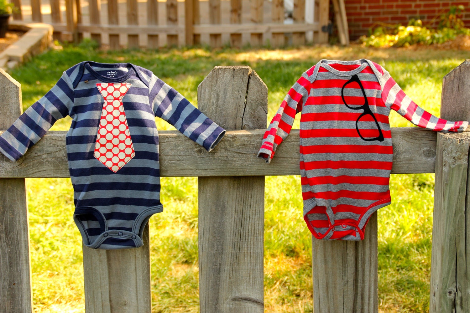 Baby Boy Onesie Gift Set--Tie and Glasses Onesies