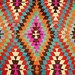 Vintage Turkish Kilim Rug / Pink Orange Blue Red