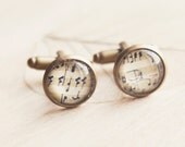 Music sheet unisex cufflinks - Simple accessories - Free Worldwide Shipping - Gift under 25 USD