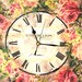 Large Wall Clock Red Roses Country Decor Shabby Chic Vintage Style Clock