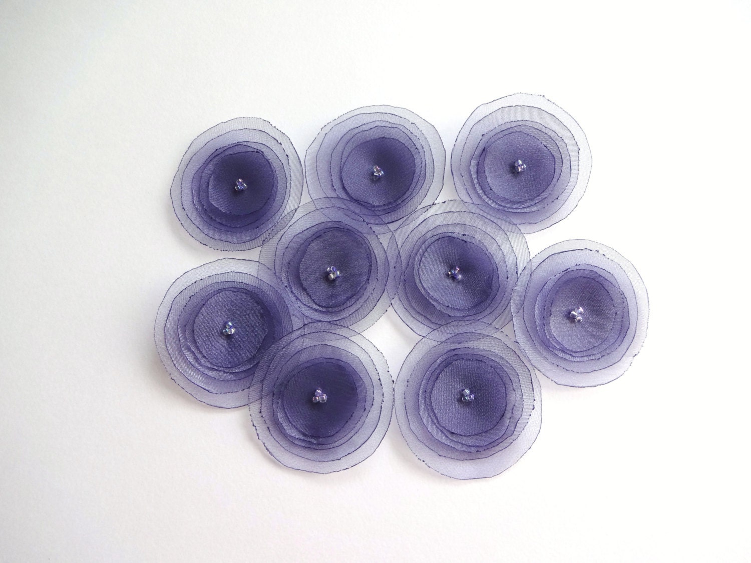 Mauve Organza Poppies Embellishment