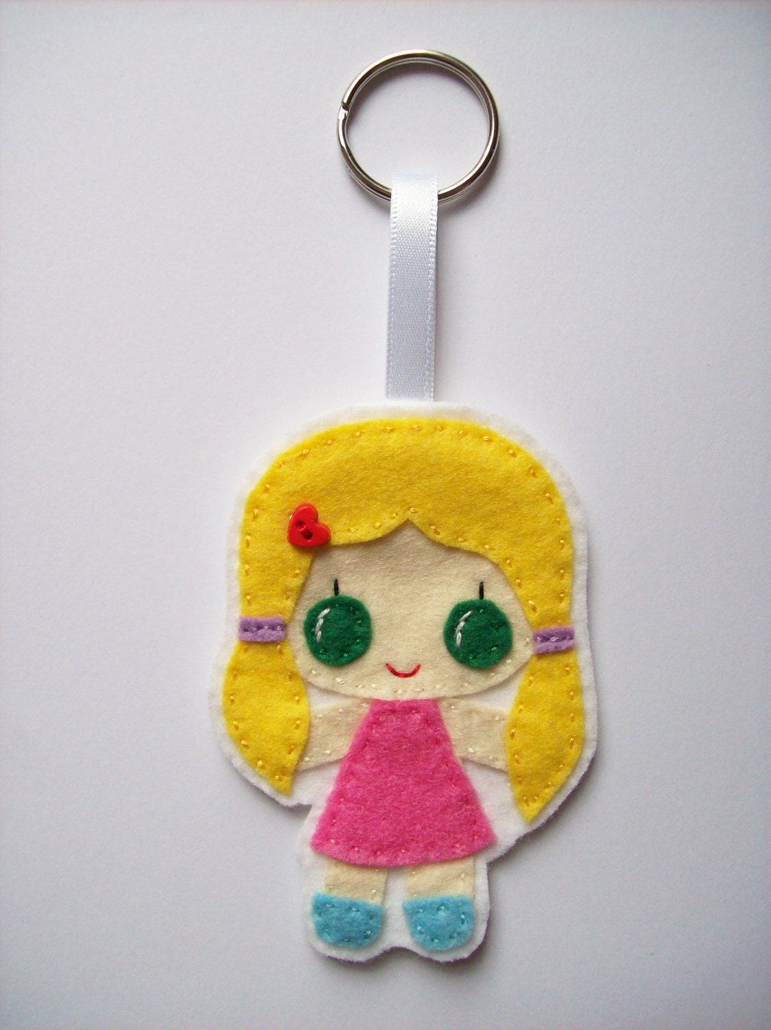 Little girl bag tag, keyring, key chain, hanging decoration. Little Ladies collection