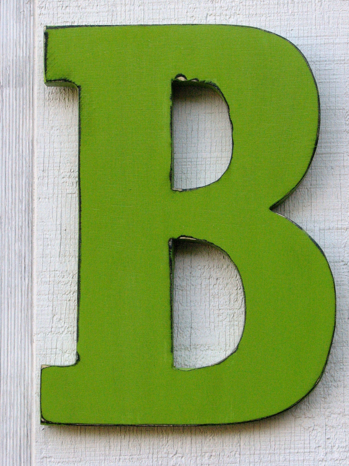 Guest Book Large Wooden letters rustic Letter B Home Decor Distressed in Citrus Green 18" tall Wood Name Letters, Custom Made