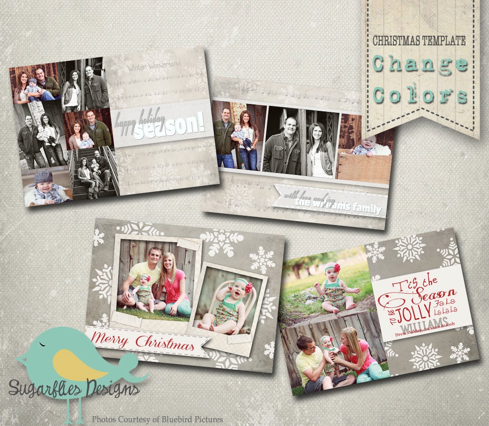 Holiday Christmas Card Templates - Christmas Season 2 Pack
