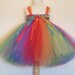 Rainbow Tutu Dress Baby Girls Toddler Empire Waist Tea Length Rainbow Birthday tutu Photo Prop Clown Costume by American Blossoms