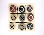 Tic Tac Toe game, Beach Pebbles with Magnets by HappyEmotions, Play, Gift Ideas, Sea Stones, Rocks