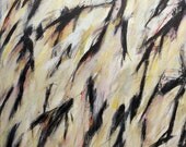 12-16-12 (LARGE abstract expressionist painting, black, white, cream, gold, red)