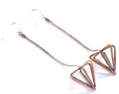 long framed cone earrings - bronze