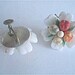 Art Deco Milk Glass Fruit Salad Flower Earrings 1930s Vintage Jewelry