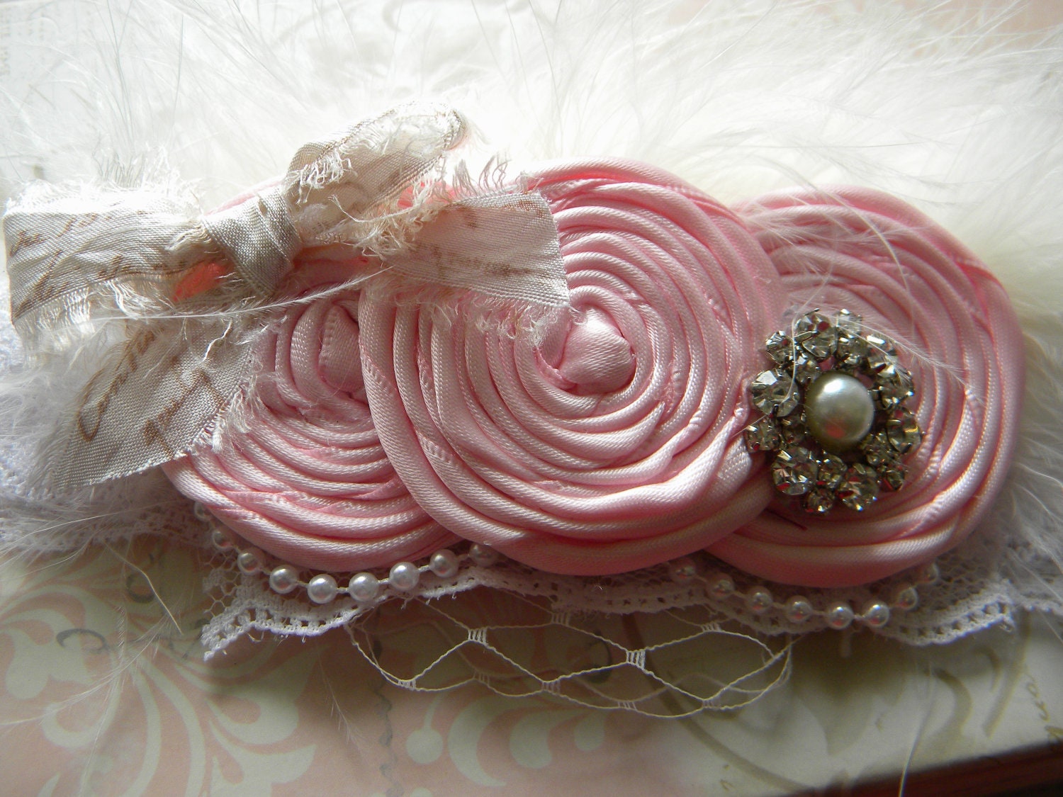 Vintage Inspired Headband in Pink Headband Breakfast at Tiffany's Vintage Inspired headband  in pink PHOTOGRAPHY PROP