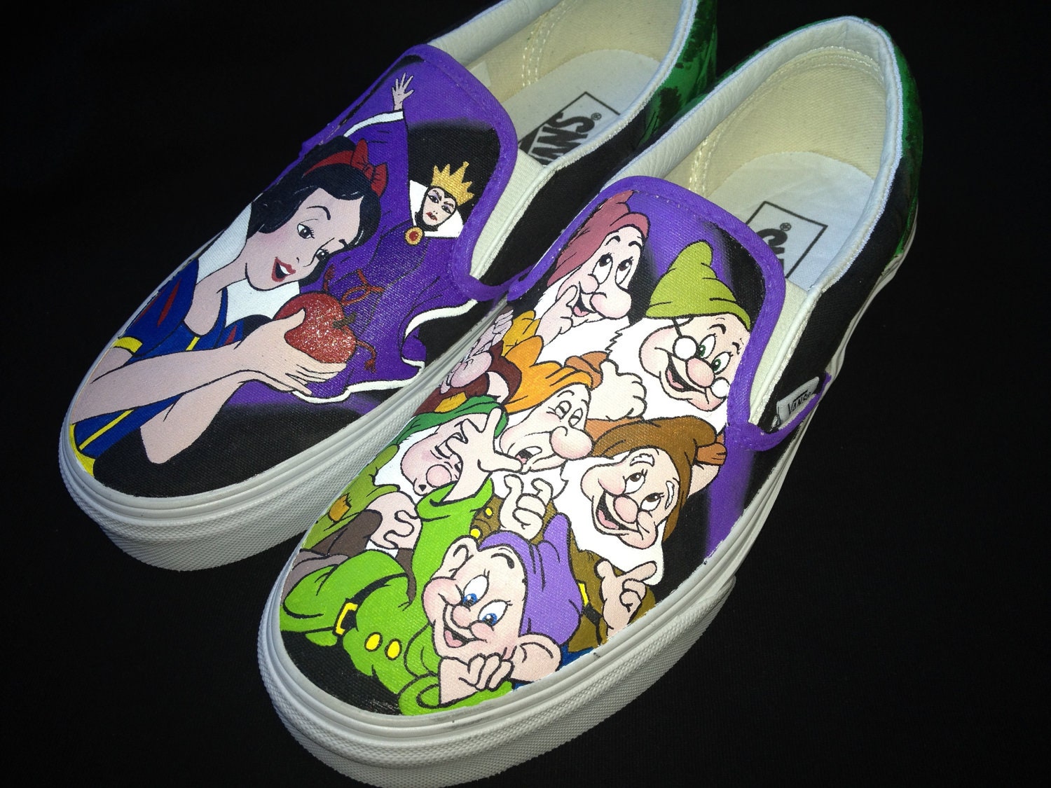 Custom Hand Painted Shoes - Snow White Vans