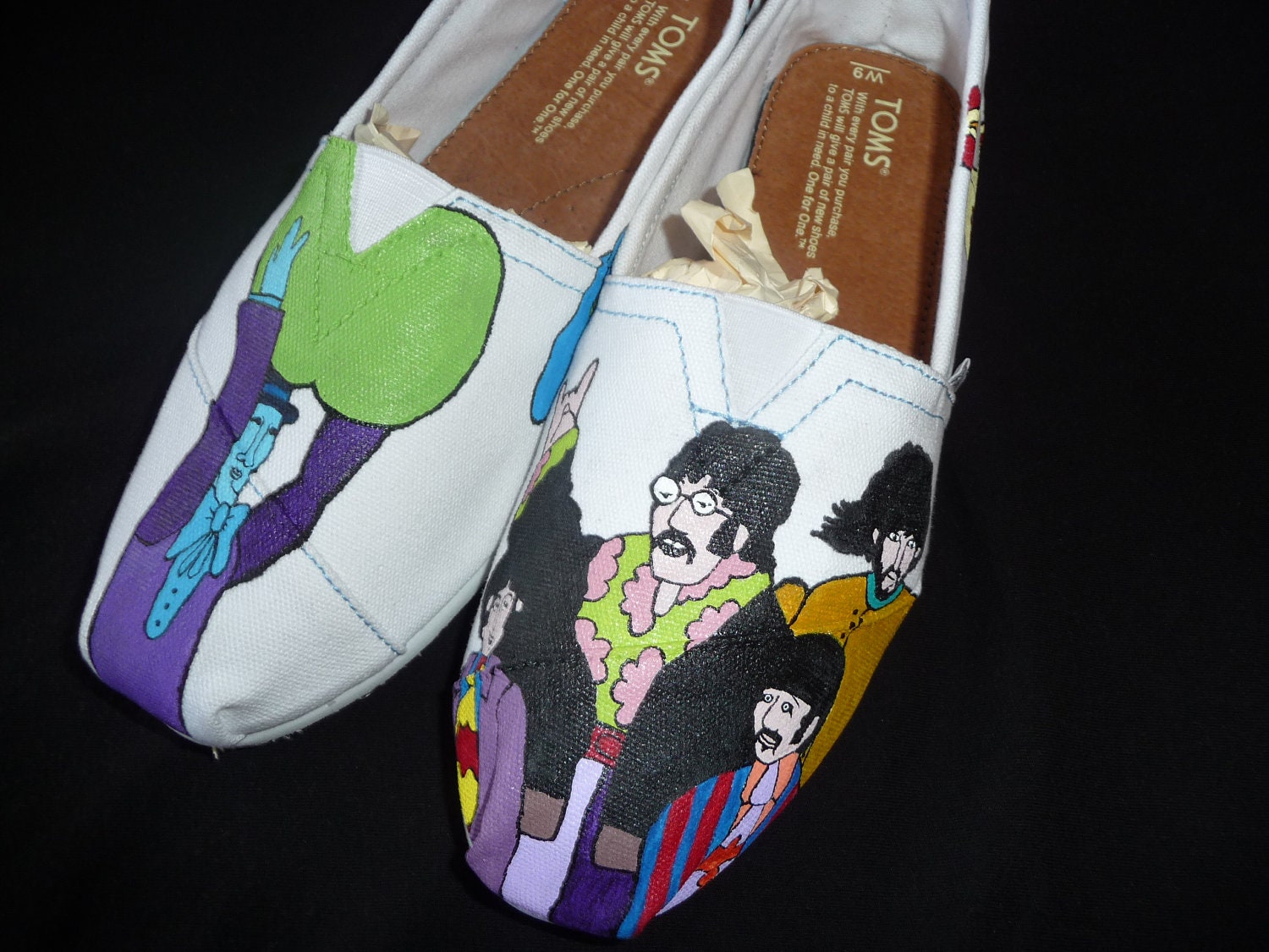 Custom Hand Painted Shoes - Beatle's Yellow Submarine