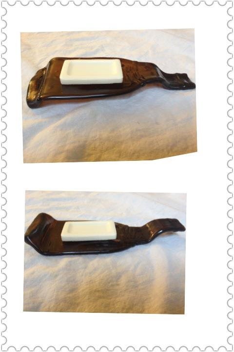 Brown Glass Beer Bottle Soap Dish Soap Holder