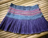 Gemini Wrap Mini Skirt - Vintage Hmong Textiles and Hemp