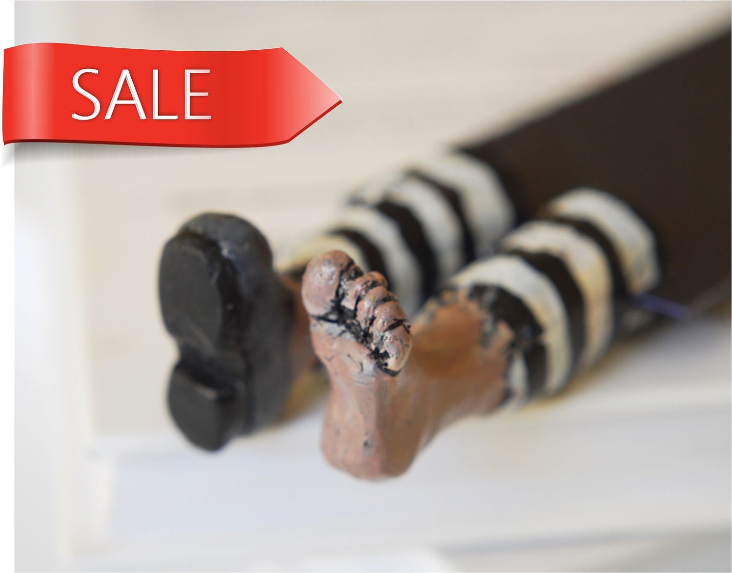 SALE.  Prisoner legs bookmark .Legs in the book. Funny fathers day gift. Black stripes. halloween SALE