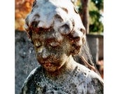 Gothic Dark Art, Veiled Thoughts, Victorian Cemetery Child, 5x7 Virginia Fine Art Print, Cemetery Art