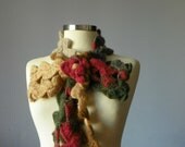 Crochet scarf soft colorful mohair yarn, neckwarmer chunk scfarf, autumn, winter women accessories, fall fashion, valentine's day gift idea