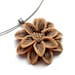 Polymer Clay Nude Beige and Brown Flower Choker Necklace. Hand Crafted Flower Jewelry