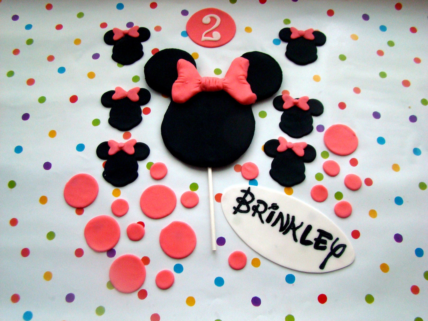 Mouse Silhouettes With Bow Edible Cake Decoration Package