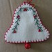 Sweet Embroidered Bell Christmas Ornament with Jinglebell