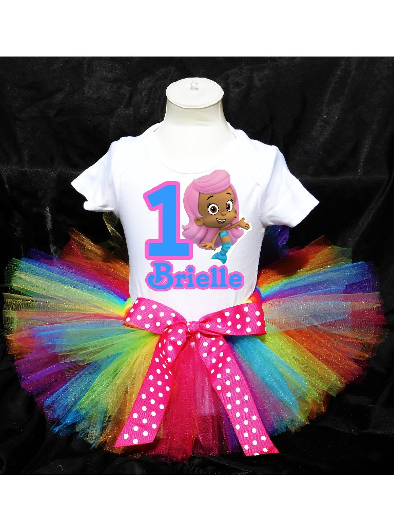 Rainbow Molly Bubble Guppies Tutu Birthday Outfit Costume Tutu and Top Included
