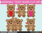 50% Off SALE Clip Art Teddy Bears Bear Clip Art Scrapbooking Clipart Card Making Vector Commercial Use Instant Download Il_170x135