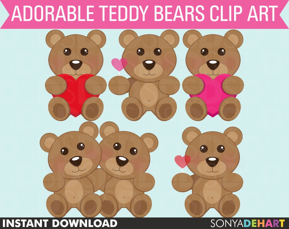 Clip Art Teddy Bears Bear Clip Art Scrapbooking Clipart Card Making Vector Commercial Use Instant Download Il_570xn