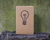 Light Bulb Journal, Moleskine - small journal with inner pocket - Travel Journal - lined notebook - moleskin