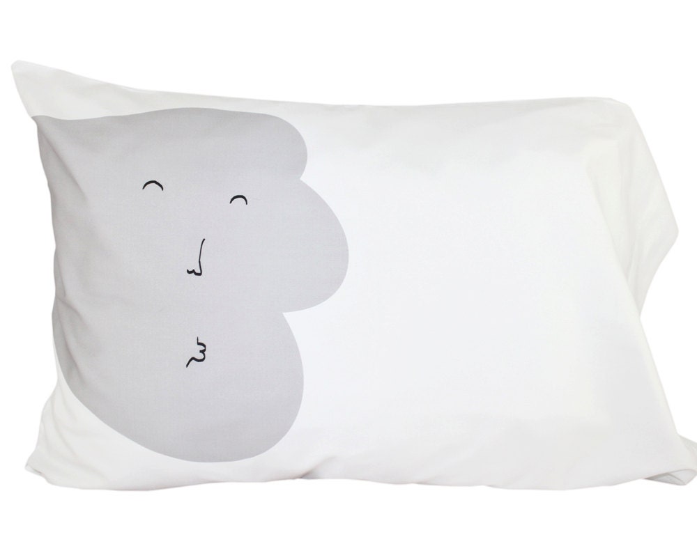 Kisses Good Night Pillow - Wind, grey