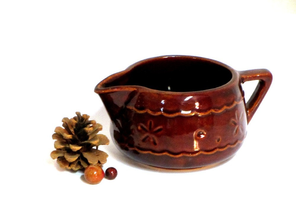 Marcrest Creamer, Brown Daisy Dot Creamer, Colorado Brown, Collectible, Gifts Under 25, Marcrest Collectors