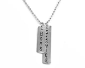 Hors Service / words on silver tags necklace (MS03)