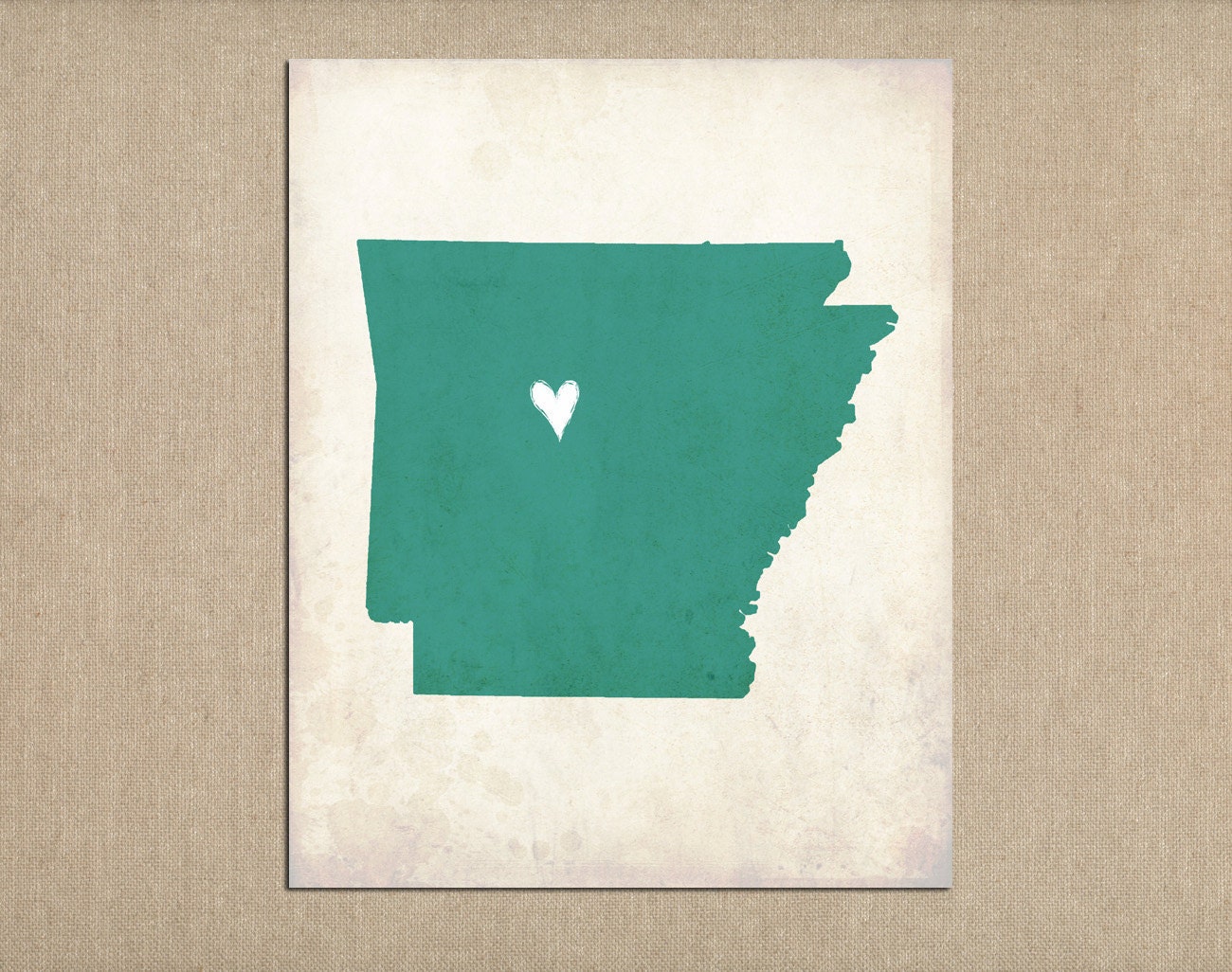 Arkansas Love State Customizable Art Print
