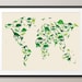 Dinosaur Map of the World Map, Art Print 18x24 inch (935)