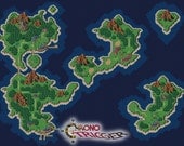45x32 Chrono Trigger World Map SNES Printed on Silk Poster Mural