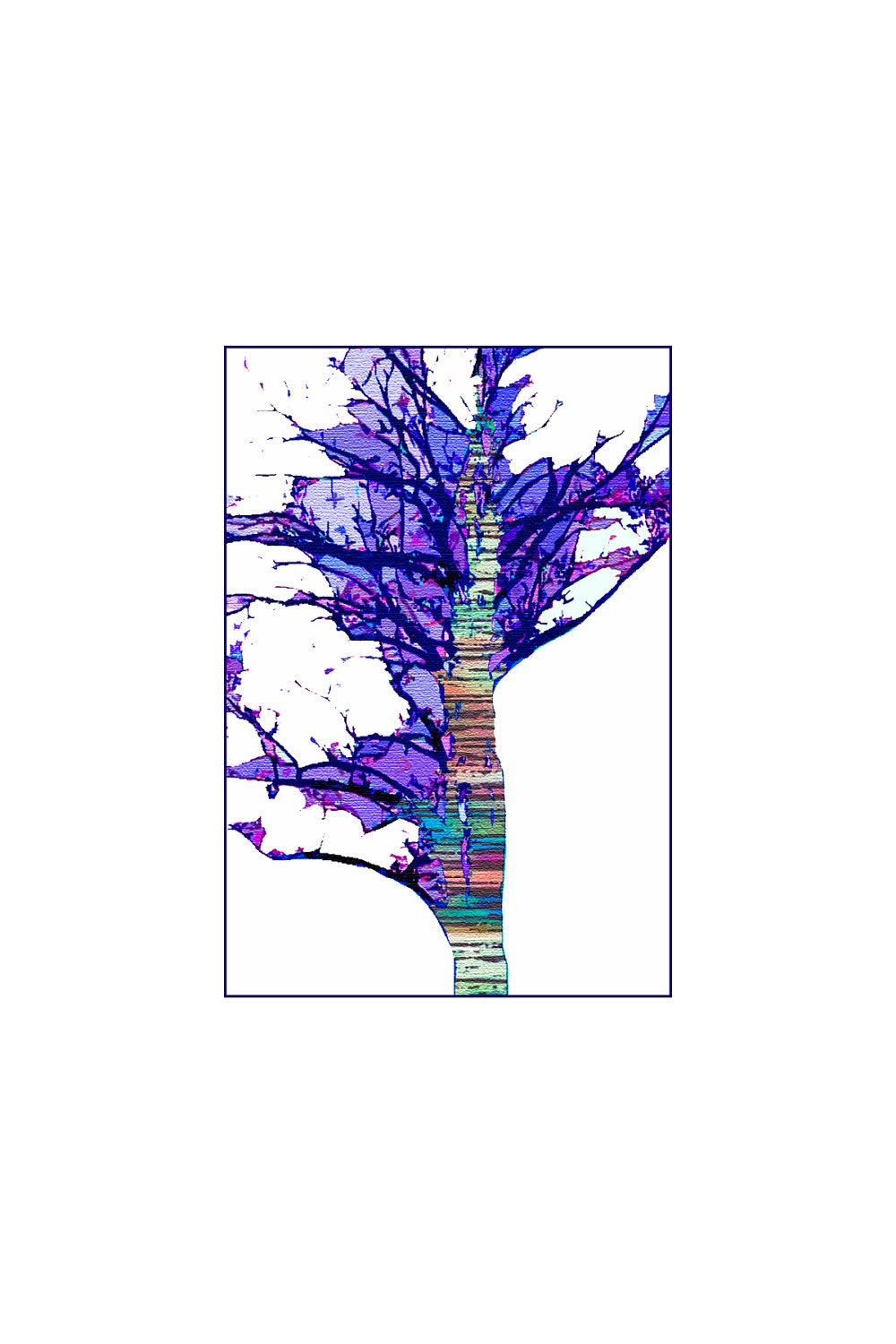 Abstract,  Tree of Blue.   Art  Greeting Card - All Occasion Nature Card, Heavy Weight Card for Any Occasion