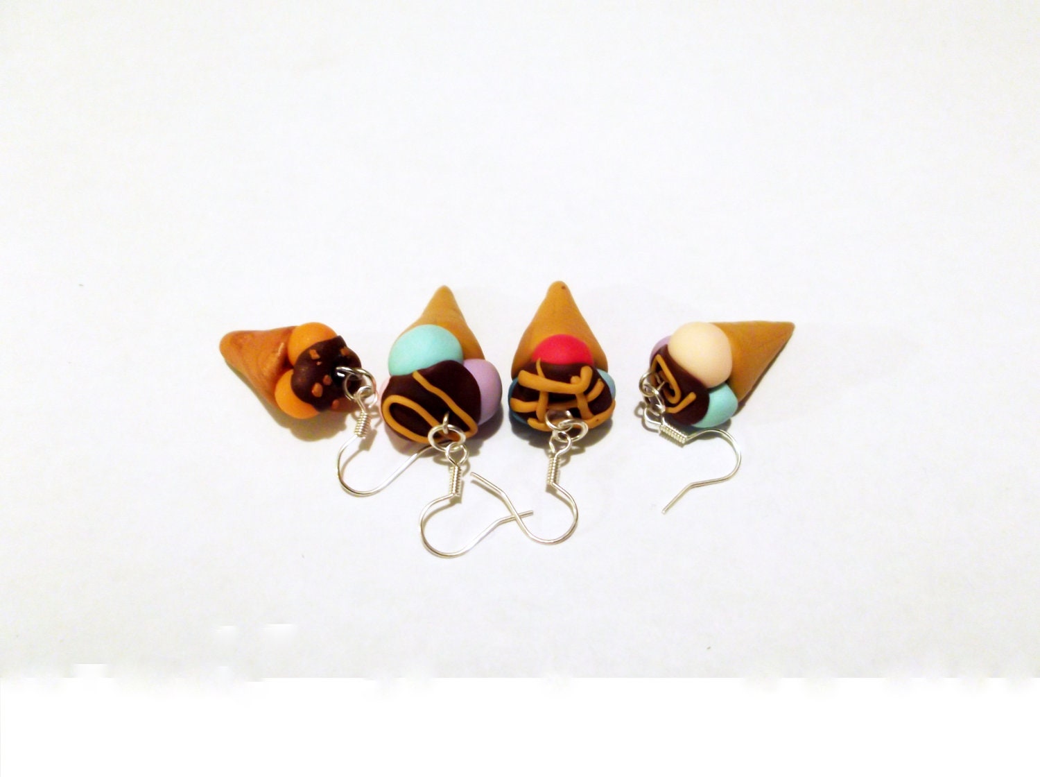 Ice cream (polymer clay) earrings (one pair)