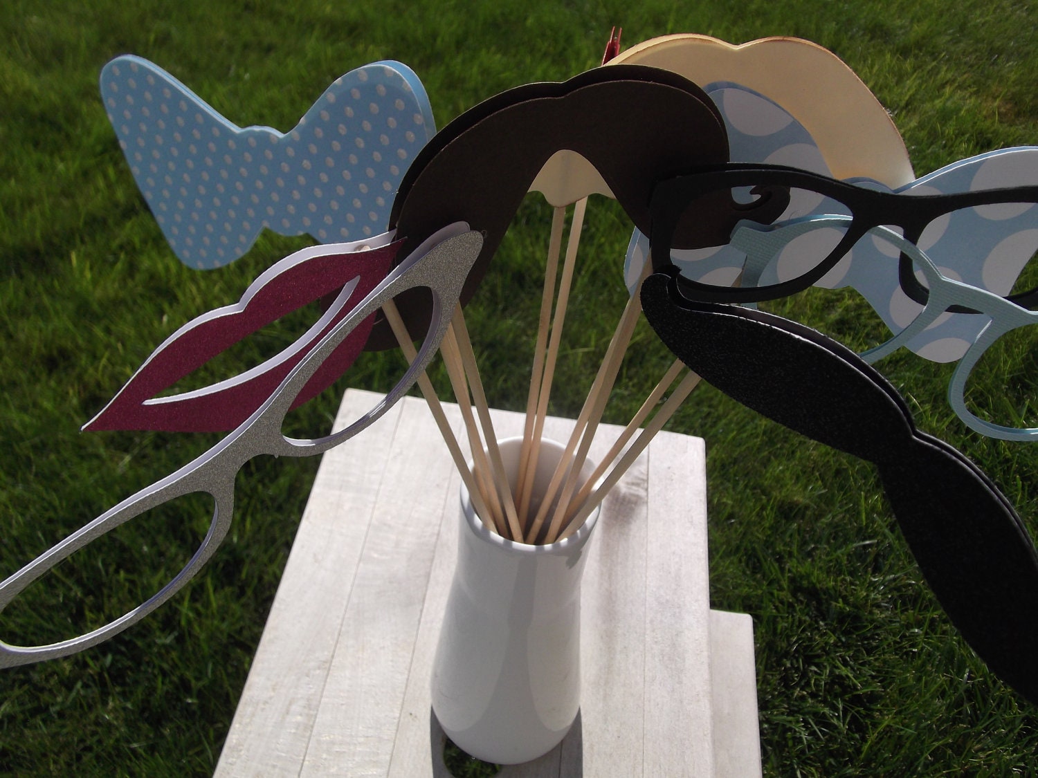 DOUBLE-SIDED photo booth props - Stache Bash Style - set of 10