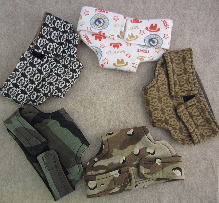 Doll Diaper Set - Gender Neutral Set of Five - Size Large