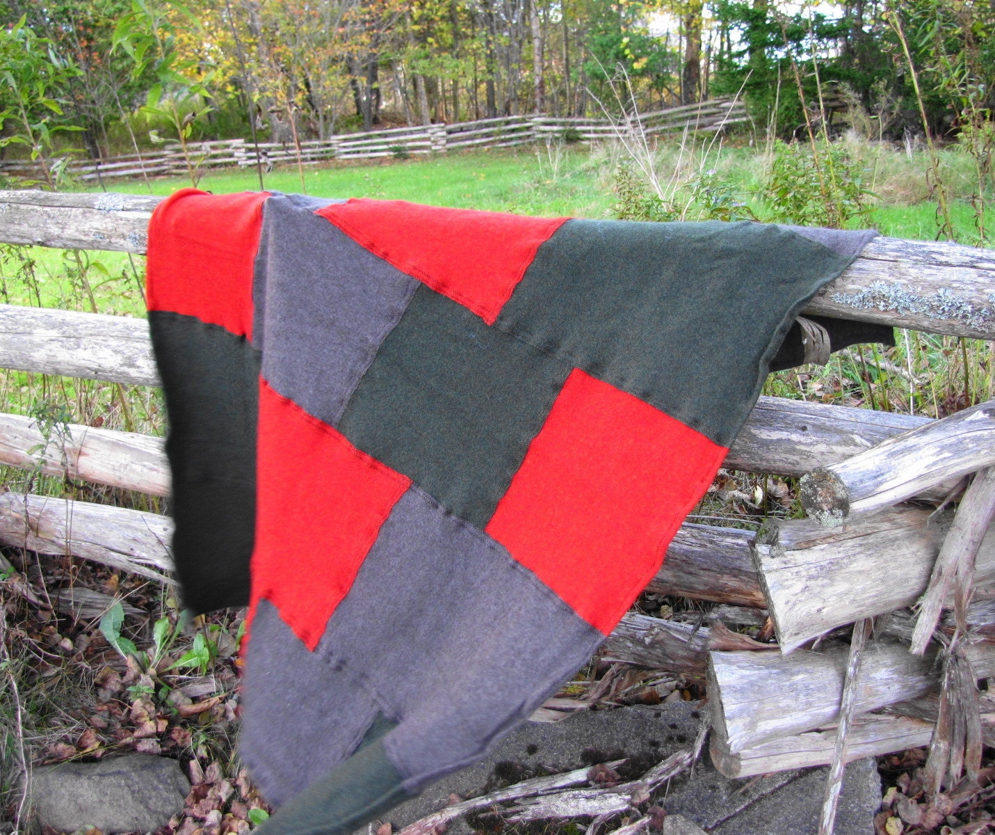 Cashmere Throw or Baby Blanket made from Felted Sweaters