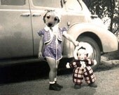 Wendy - Vintage Dog 5x7 Print - Anthropomorphic - Puppy Print - Altered Photo - Photo Collage - Whimsical Art Print - Unusual Gift