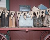 Upcycled Burlap Banner UPCYCLING (with black felt backing) - Eco-Friendly Home and Business Decor, Signage