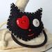 Felt Cat Ponytail Hairband - Hair Accessory - Kawaii - black red