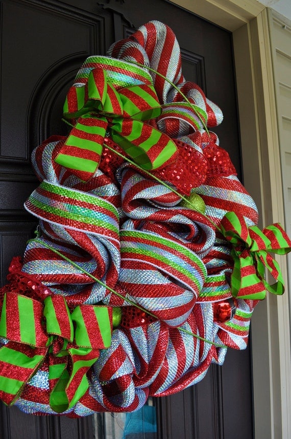 Large Christmas Tree Wreath, Christmas Tree, Christmas Tree Wreath, Wreath, Deco Mesh Wreath, Holiday Wreath, Decoration