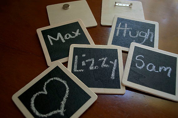 Reusable Chalk Board Name Tags- Square with Pin closure