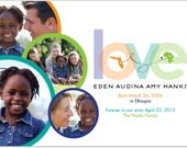 Adoption or Birth Announcement - Adoption Fundraiser - Circles Photo Name and Country or State