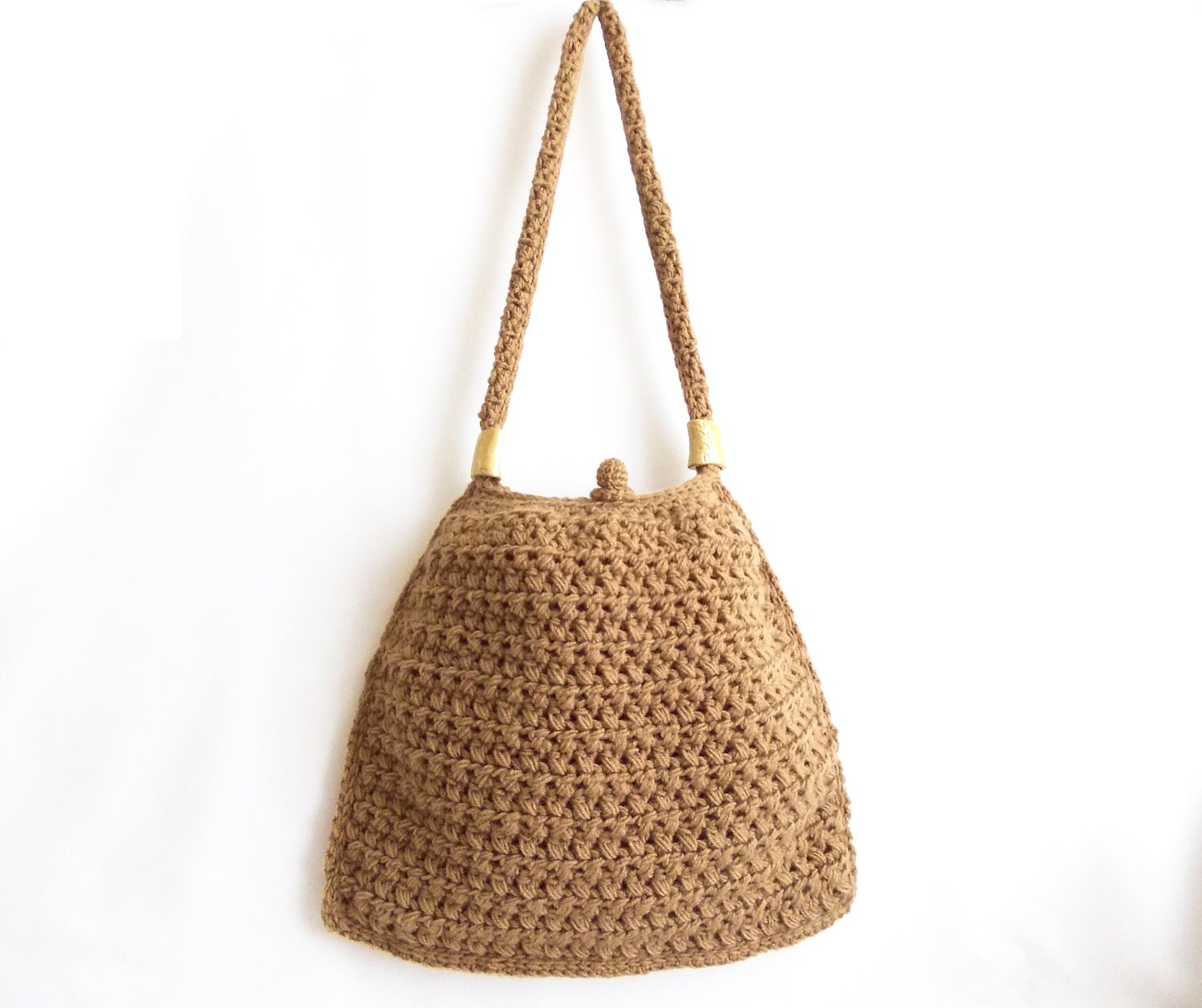 Caramel crochet tote bag- Handmade crochet handbag- Unique handbag- Useful handbag- Pouch- Stylish handbag