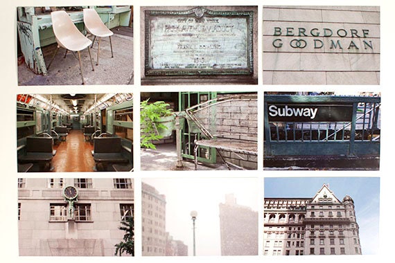 ON SALE - New York Postcard Set, 9 Photo Cards, Green, NYC Photography, 4x6 Photo art postcards