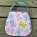 Quilted Toddler Purse in pink, lavender and aqua in butterfly print