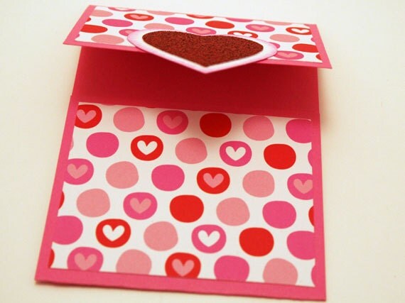Gift Card Holder, Valentine, Hearts, Red, Pink, White